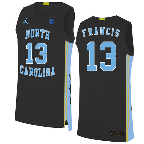 2020 Men #13 Jeremiah Francis North Carolina Tar Heels College Basketball Jerseys Sale-Black - Click Image to Close
